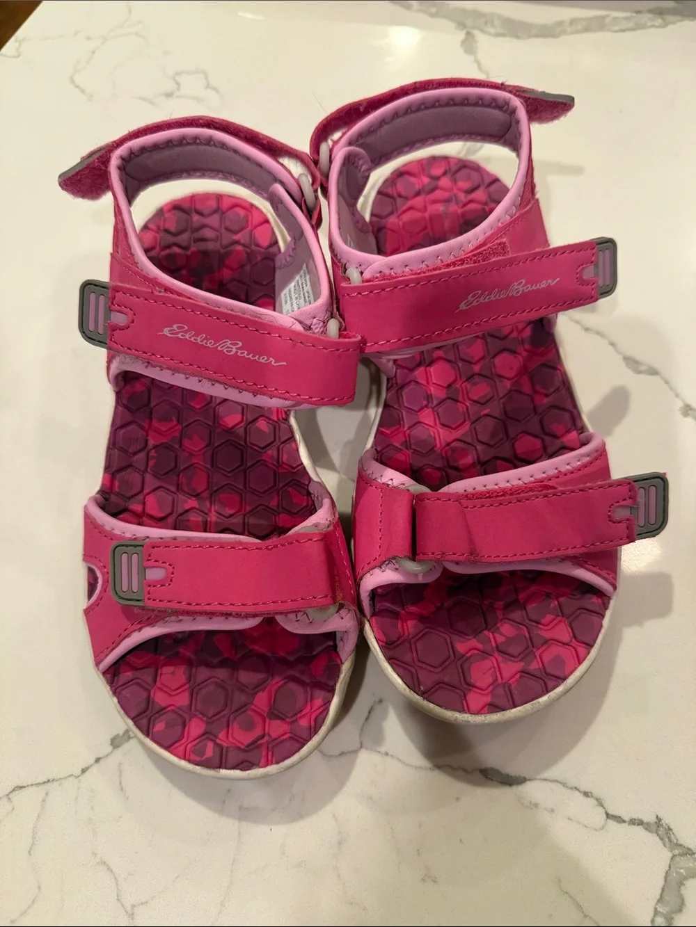 Eddie Bauer Girls' Pink Hook-and-Loop Sandals 3